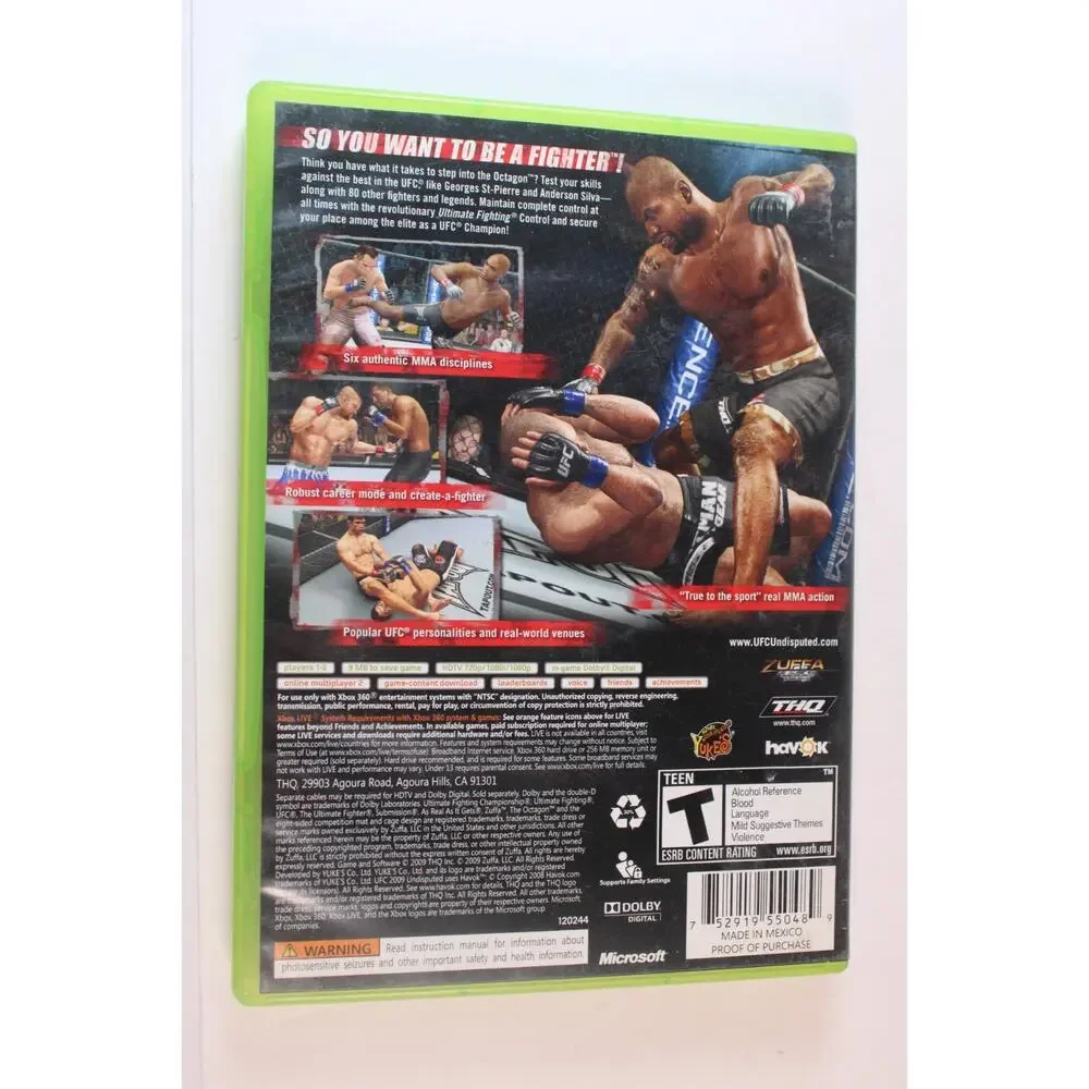 UFC 2009 Undisputed (Microsoft Xbox 360, 2009) Authentic, Complete, Tested/works